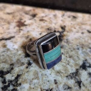 Silver and Turquoise Statement Ring